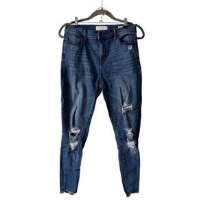 Pacsun | EUC High-Rise Ripped Ankle Jeggings in Medium Blue Size 28